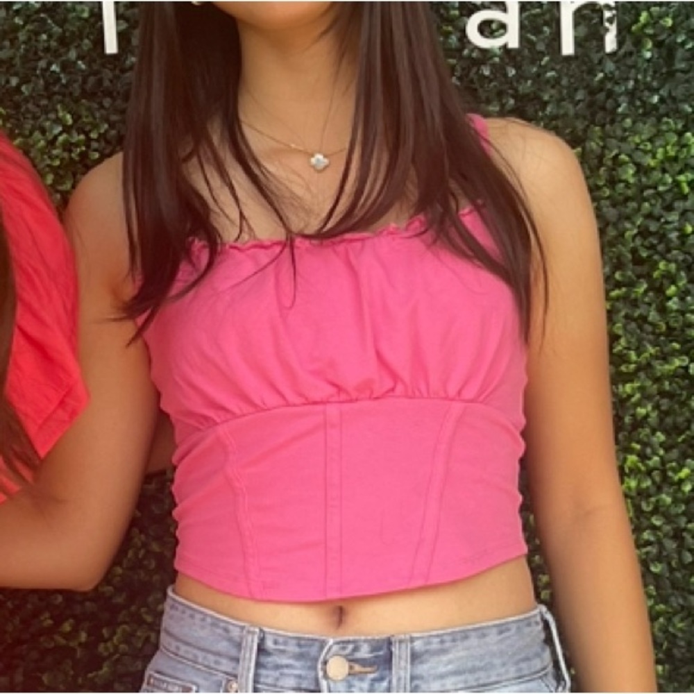 Hollister Pink Corset Style Top